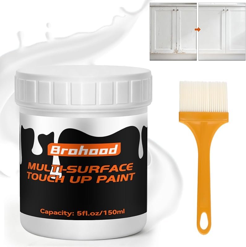 Brohood White Touch Up Paint, Appliance Kitchen Cabinet Paint for Wall