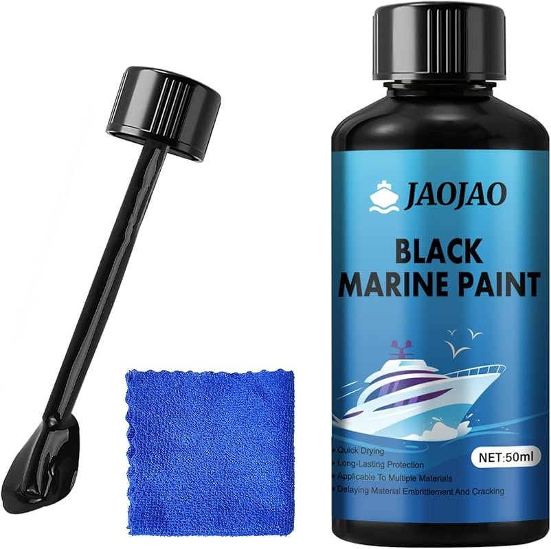 JAOJAO Boat Bottom Paint, Marine Touch Up Paint Black Strong Adhesion
