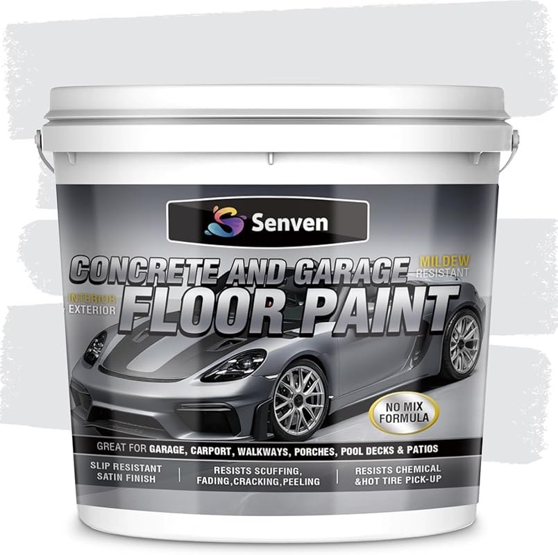 Silver Gray Acrylic Epoxy Garage Floor Paint, 1 Gallon, for Durable Co