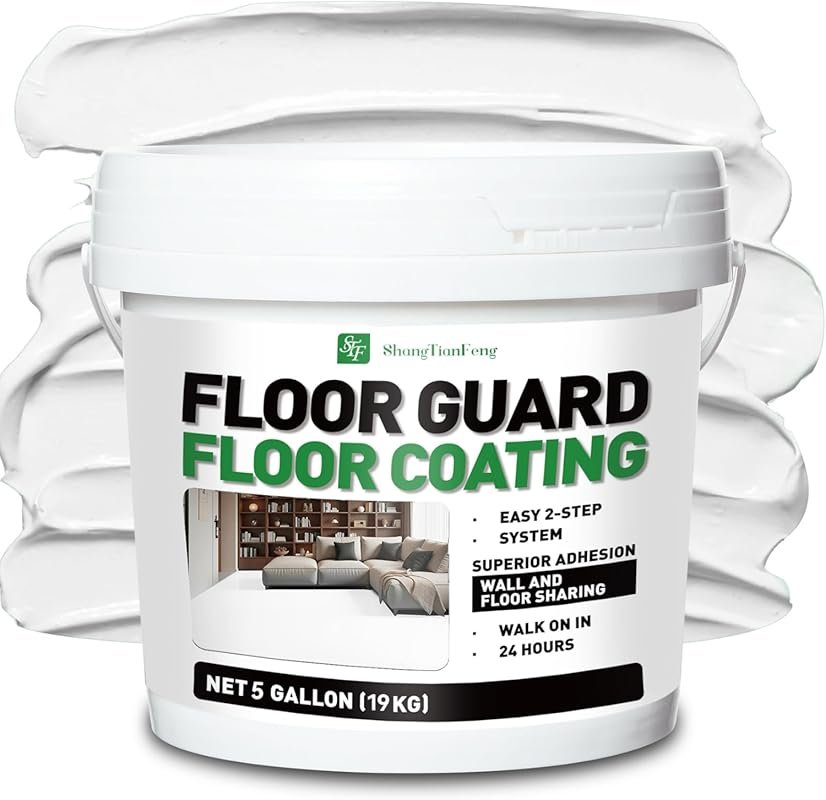 White Epoxy Acrylic Concrete Coating Kit for Garage Floors, 5 Gallon, 