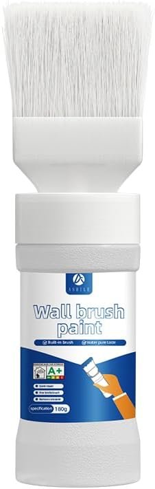 Eco-Friendly Latex White Touch-Up Paint & Small Brush Set. Removes Wal