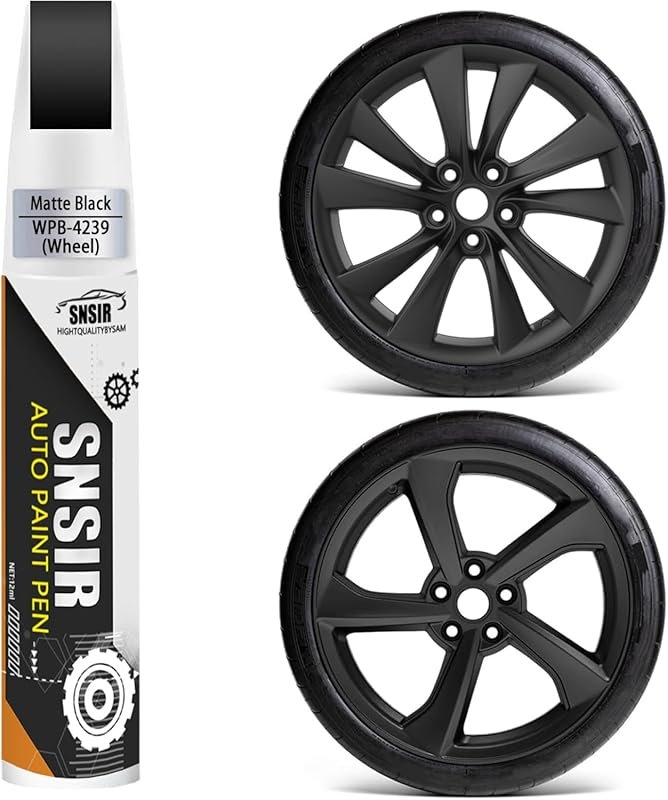 Matte Black Rim Touch Up Paint Pen for Tesla Model Y - Repairs Scratch