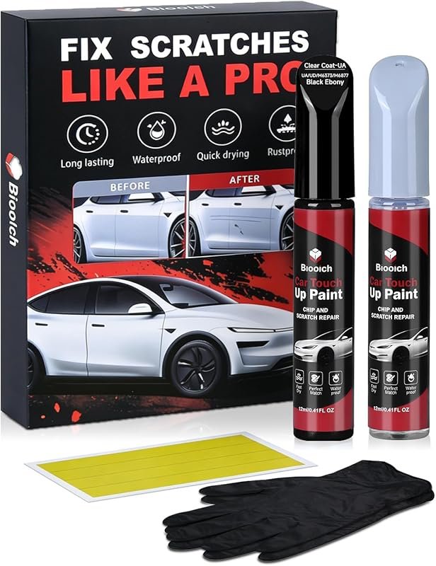 Best Black Ebony Touch Up Paint Kit with Clear Coat for Ford Repair