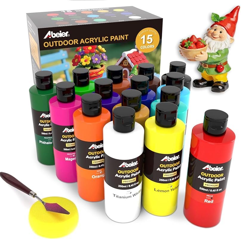 ABEIER Outdoor Acrylic Paint Set: Vibrant, Waterproof UV Resistant Pai