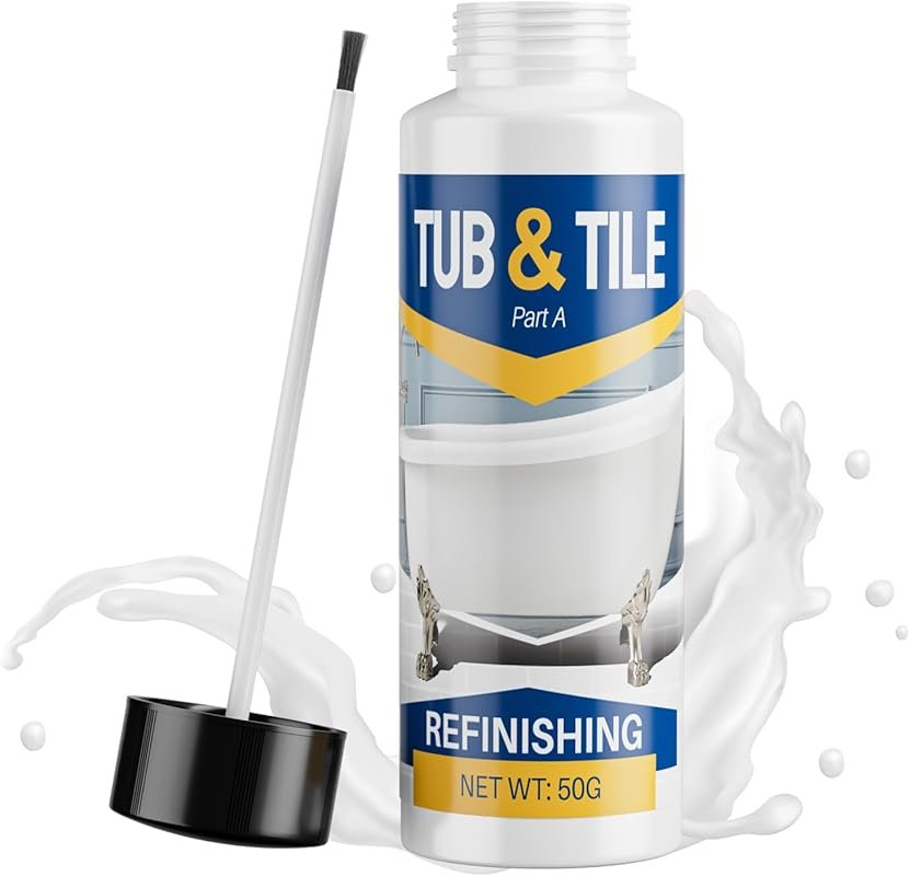 White Water-Based Tub and Tile Touch Up Paint for Bathroom Sinks and C