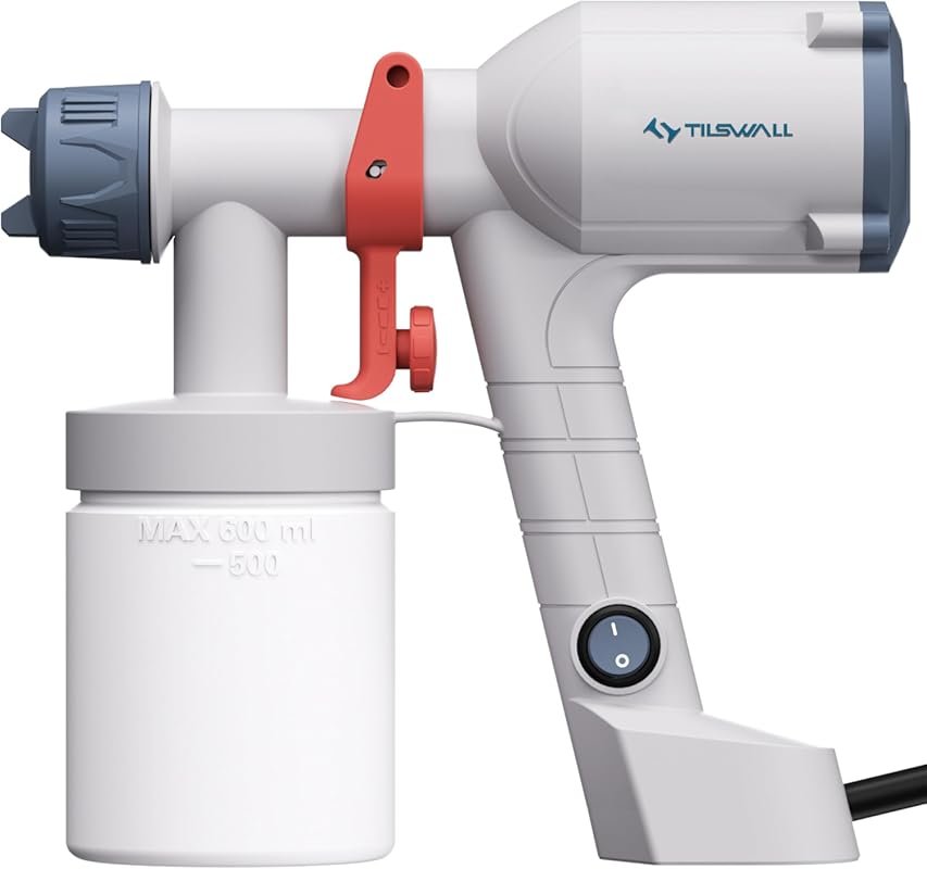 Lightweight Electric Paint Sprayer: Easy-Clean Gun with 2 Nozzles for