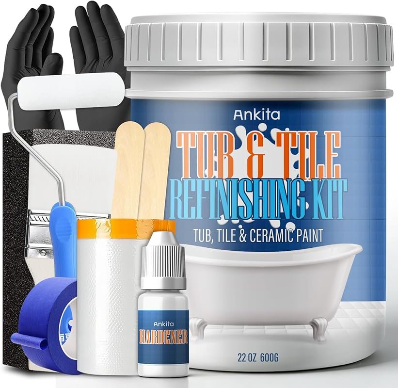 Pure White Water-Based Tub and Tile Refinishing Kit for Bathroom Showe