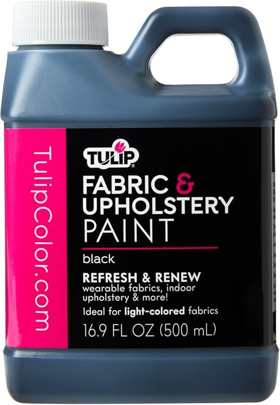 Tulip Fabric & Upholstery Paint, Black, 16.9 fl. oz. - Permanent Fabri