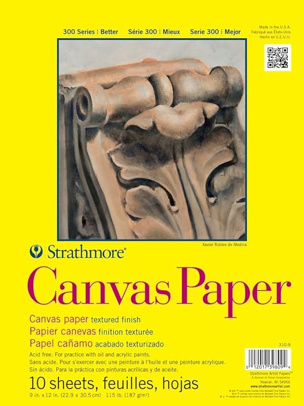 Strathmore 300 Series Canvas Paper Pad, 115 lb. Canvas Texture, 9x12 i