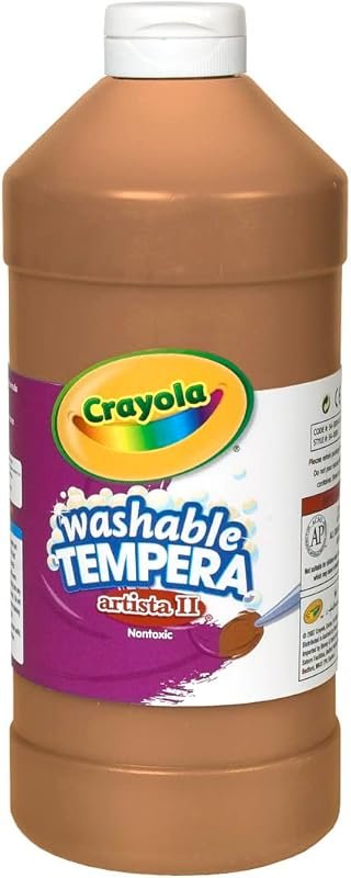 Crayola Washable Tempera Paint for Kids: Non-Toxic Brown, 32 oz Squeez