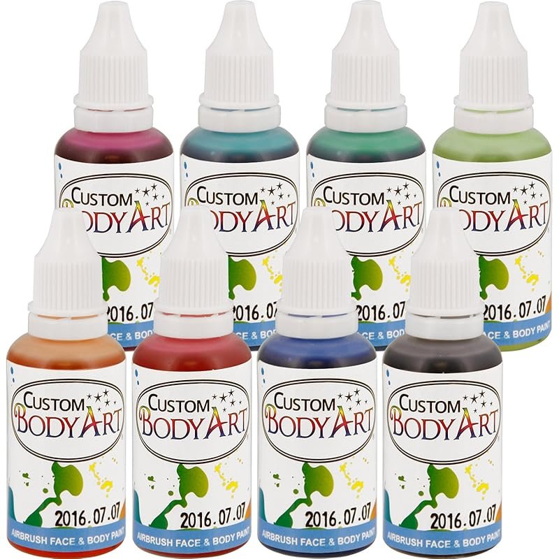 Custom Body Art 1oz 8 Color Secondary Airbrush Water Based Face and Bo