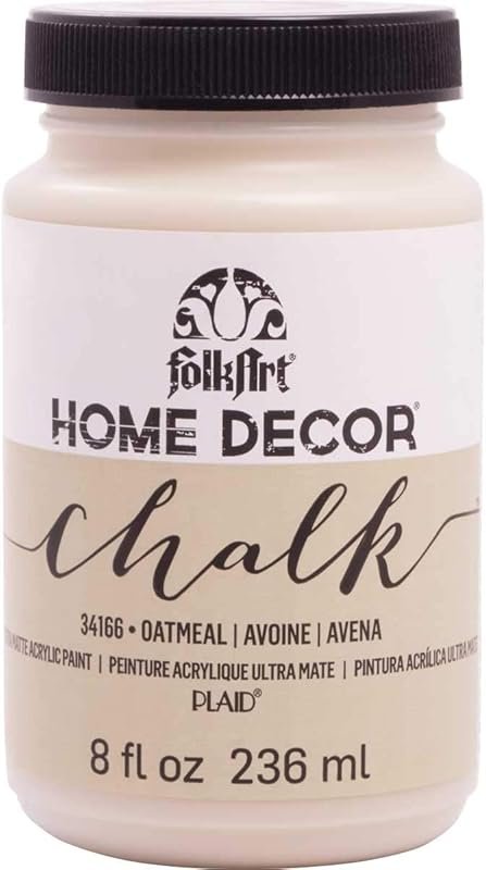 FolkArt Home Decor Chalk Paint in Oatmeal, ideal for furniture and cra
