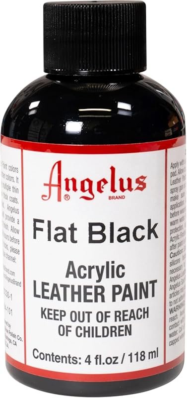 Flat Black Acrylic Leather Paint for Shoes, Sneakers, Canvas, and Furn