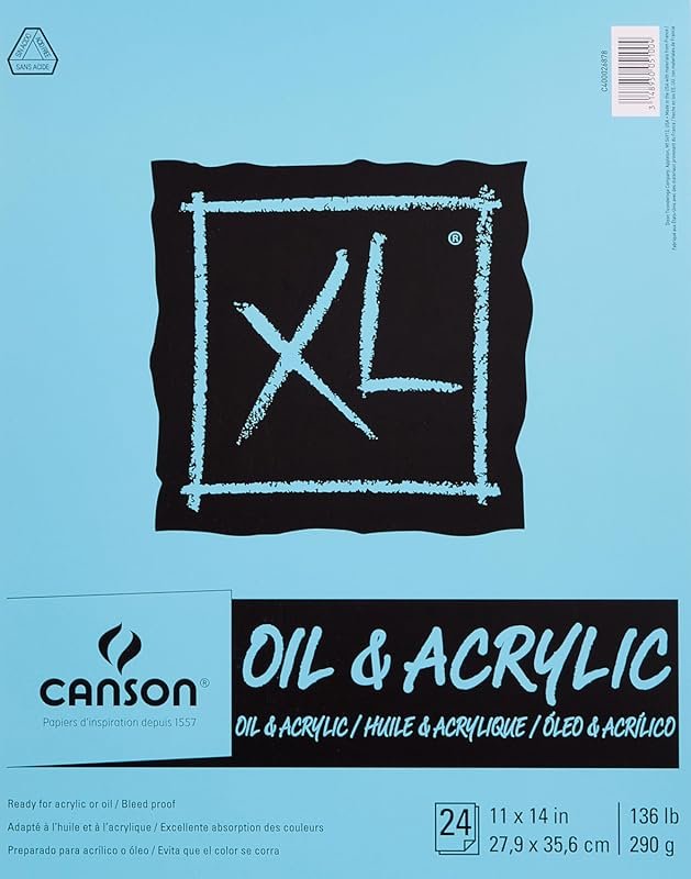Canson XL Series Oil and Acrylic Paper Pad 11x14 inches, great for acr