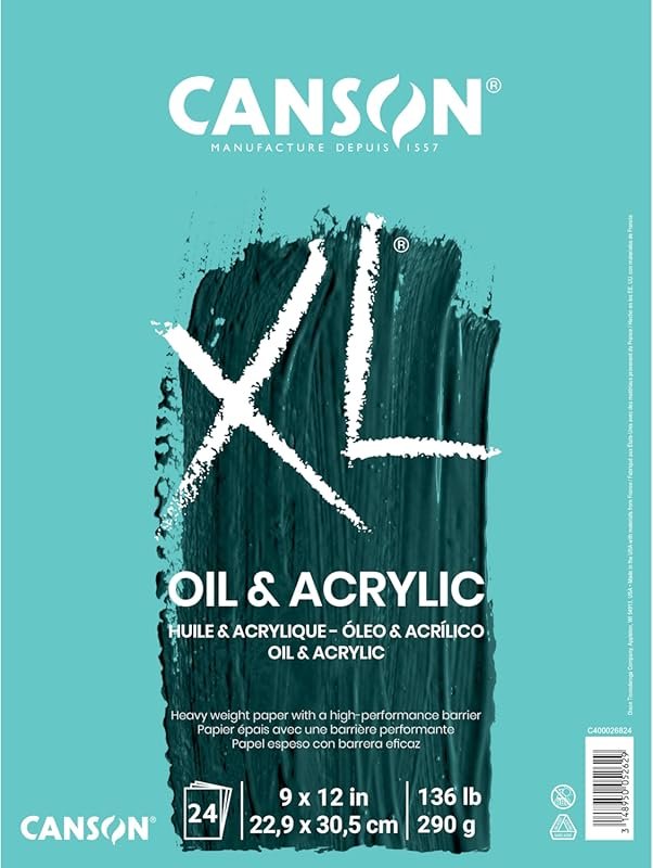 Canson XL Series Oil and Acrylic Paper Pad 9x12 inches, great for acry
