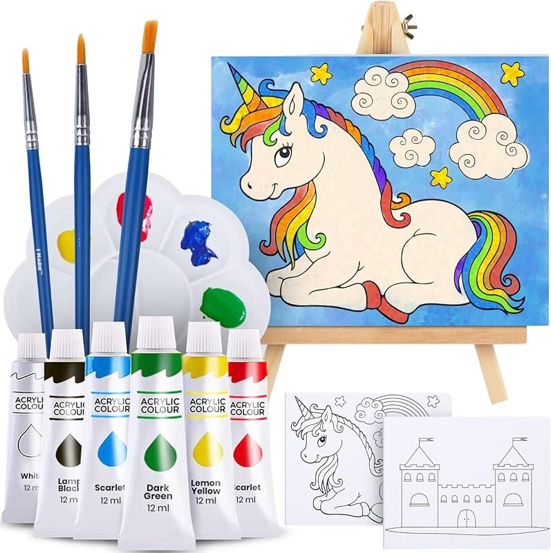 J MARK Kids Painting Set - All Inclusive Acrylic Paint Set for Kids - 