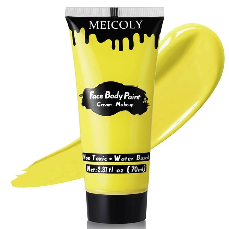 MEICOLY Professional Yellow Face and Body Paint, 2.37oz Large Tube. Wa