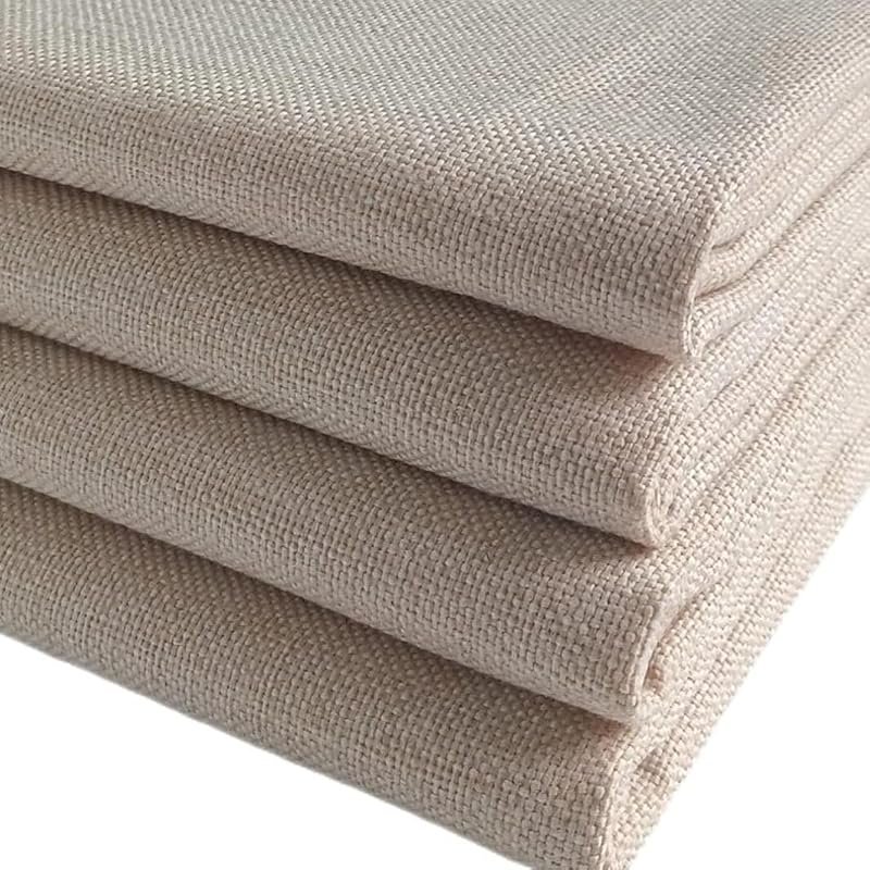 Durable Faux Linen Canvas Upholstery Fabric for Couch and Chair Seat R