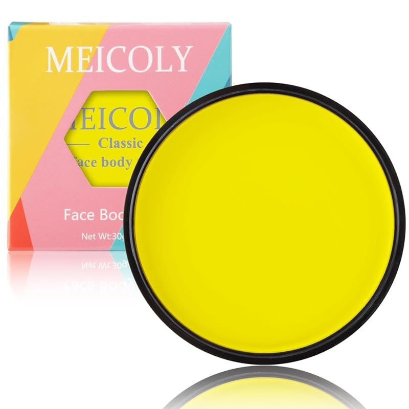 MEICOLY Yellow Face and Body Paint, 30g Water Based and Washable. Grea