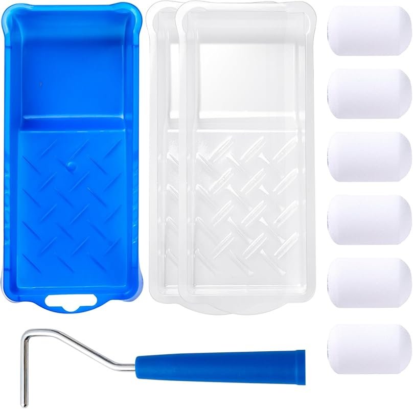 Mister Rui Foam Paint Roller, 2 Inch Mini Paint Roller Kit 10 Pack, To