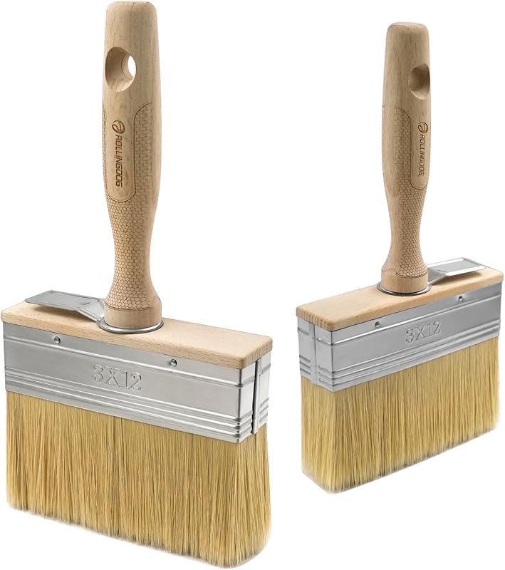 ROLLINGDOG 4.5-Inch Large Limewash Paint Brush Applicator for Wall, Fe