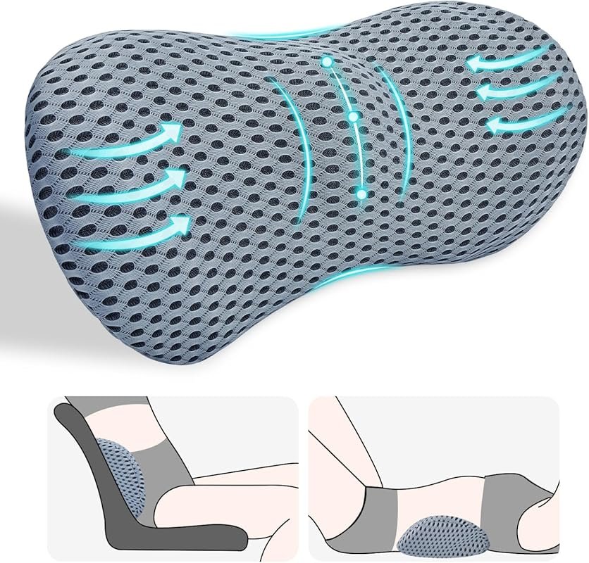 Ergonomic Lumbar Support Pillow for Low Back Pain Relief in Chairs and