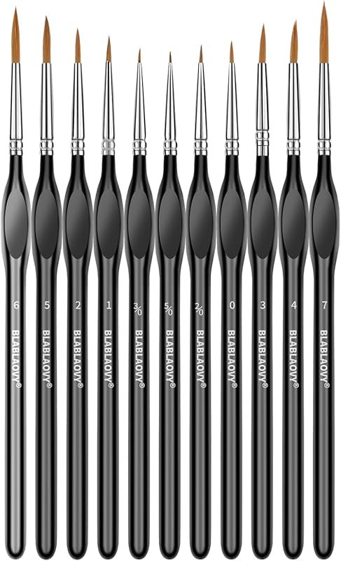 11 Pcs Miniature Paint Brushes with Triangular Handles for Adult Paint