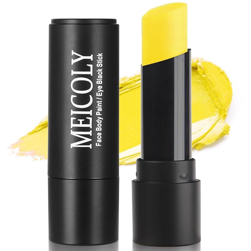 MEICOLY Waterproof Yellow Eye Black Stick: Face and Body Paint for Spo