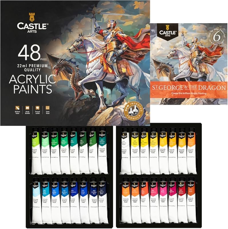 Castle Art Supplies: 48 Intense Acrylic Paint Colors, Smooth and High 