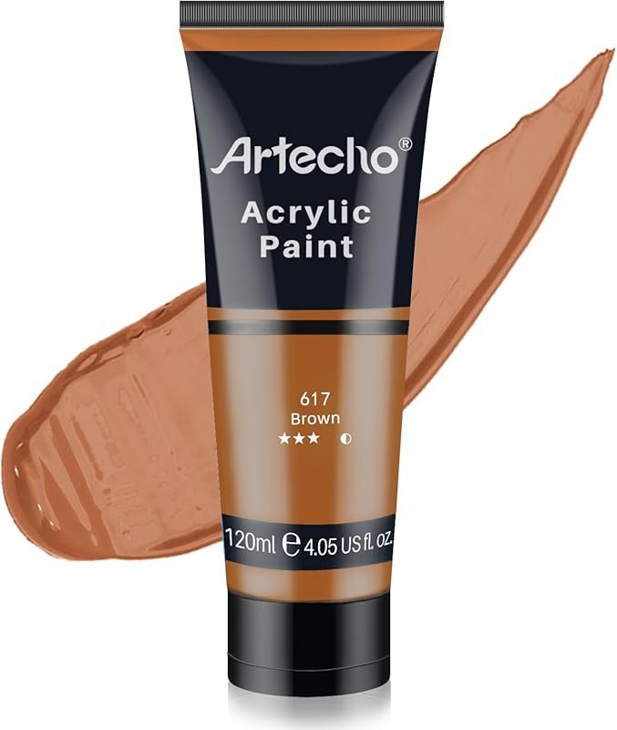 Artecho Brown Acrylic Paint Tubes, Art Craft Paints for Canvas Painti