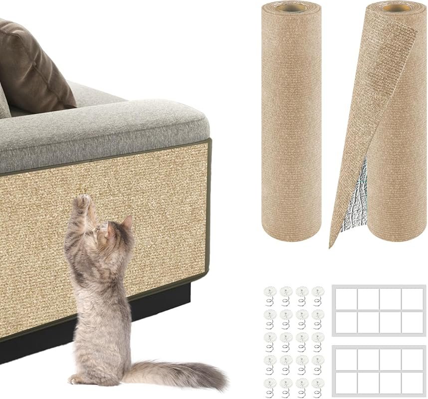 Self-Adhesive Cat Scratch Mat: Trimmable Felt Furniture Protector for 