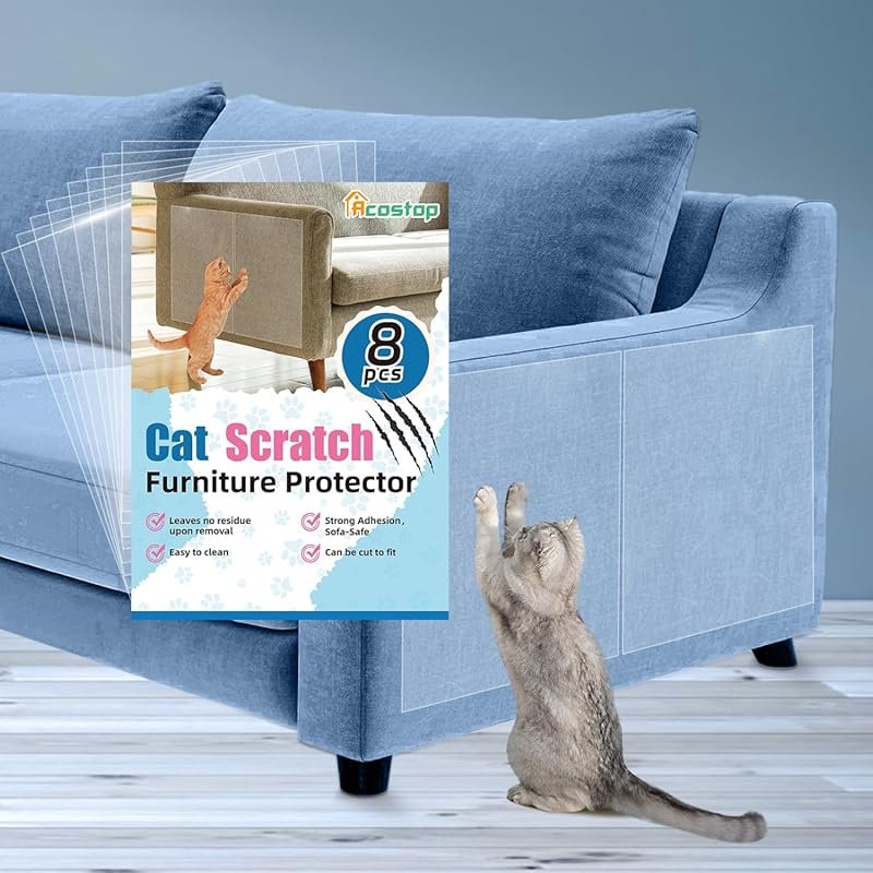 Cat Scratch Furniture Protector for Fabric Sofas. Easily Removable Ant
