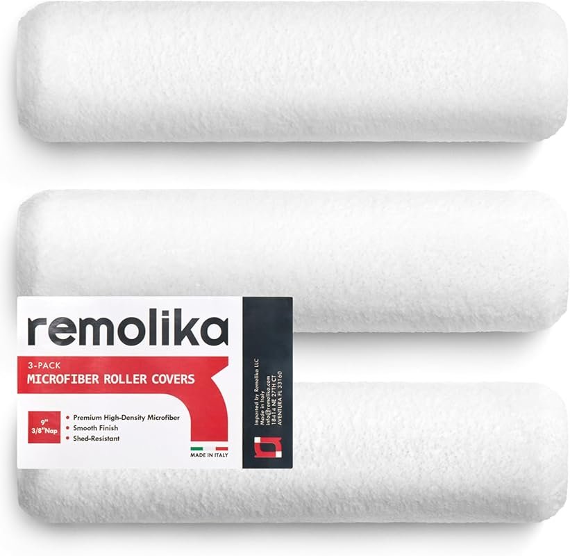 9-Inch Premium High-Density Microfiber Roller Covers, 3-Pack, for a Sm