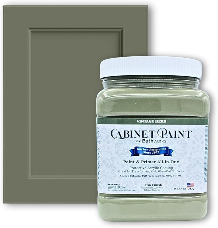 Bathworks Cabinet & Furniture Paint - Satin Finish, Easy Application, 