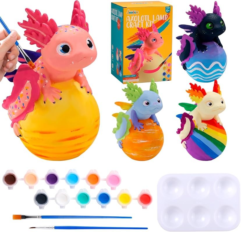 JMMICO Axolotl Lamp Kit, a fun craft project for kids to decorate.