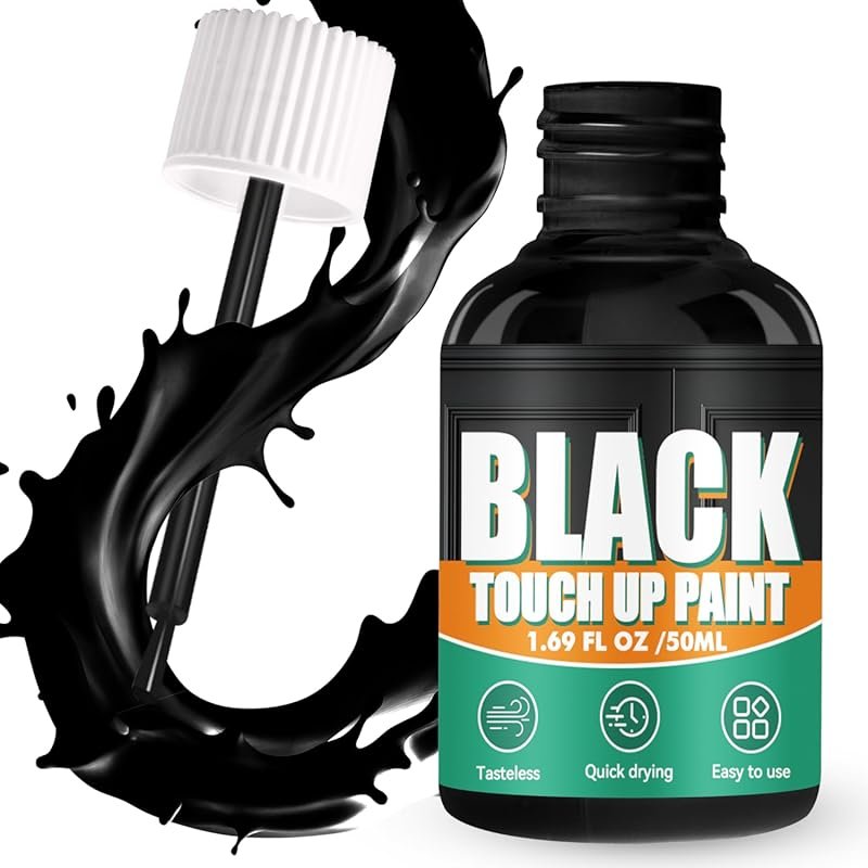 Black Touch Up Paint Pen for Multi-Surface Repair. Odorless Semi-Gloss