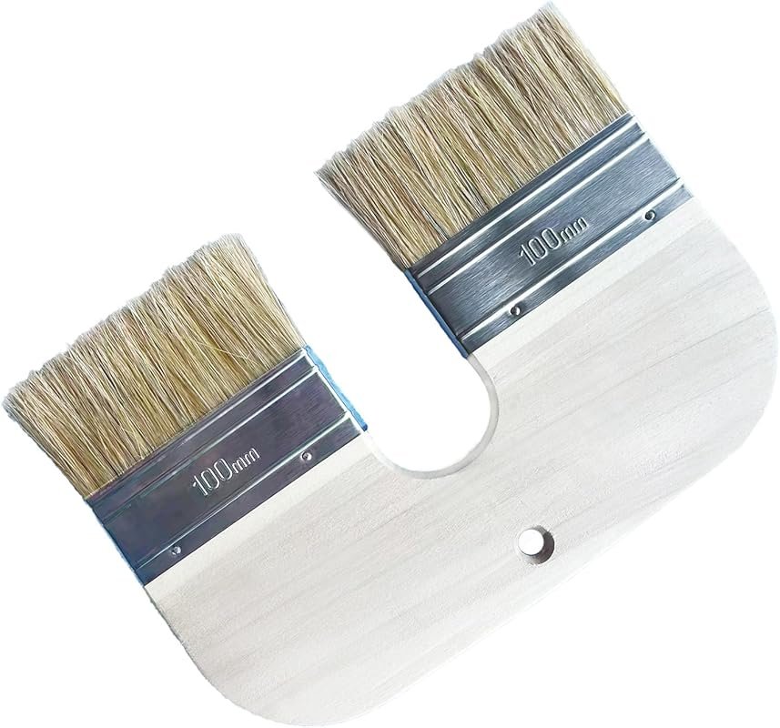 4-Inch Limewash Paint Brush: Natural Bristle, U-Shaped for Brick and I