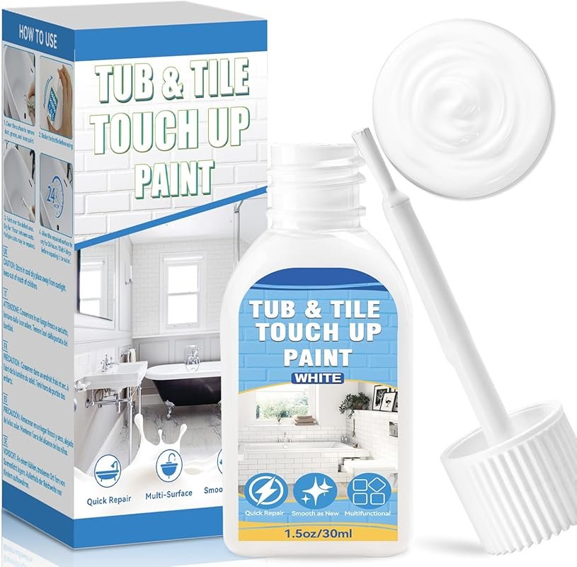 White Porcelain Enamel Touch Up Paint Pen for Bathtubs, Sinks, and Cer