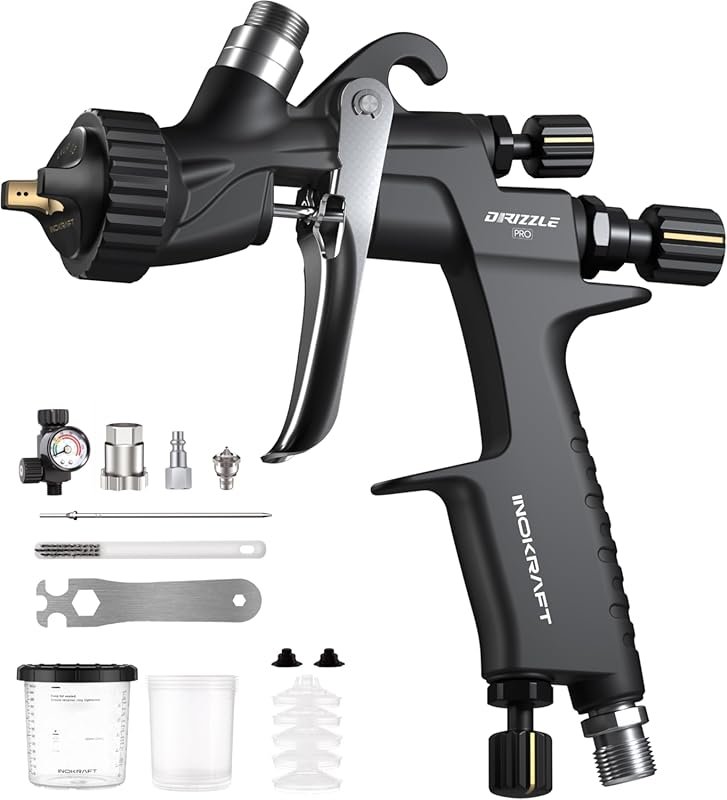 InoKraft Drizzle Pro LVLP Automotive Paint Gun, Ultra-Light with 1.3B/