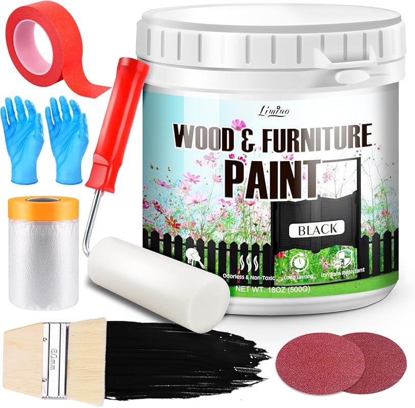 Black Wood Paint for Doors and Furniture. Water-Based, Matte Finish, F