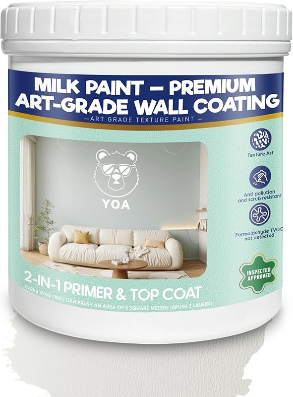 YOA Manor White Sheepskin Texture Paint for Walls and Ceilings. Easy t