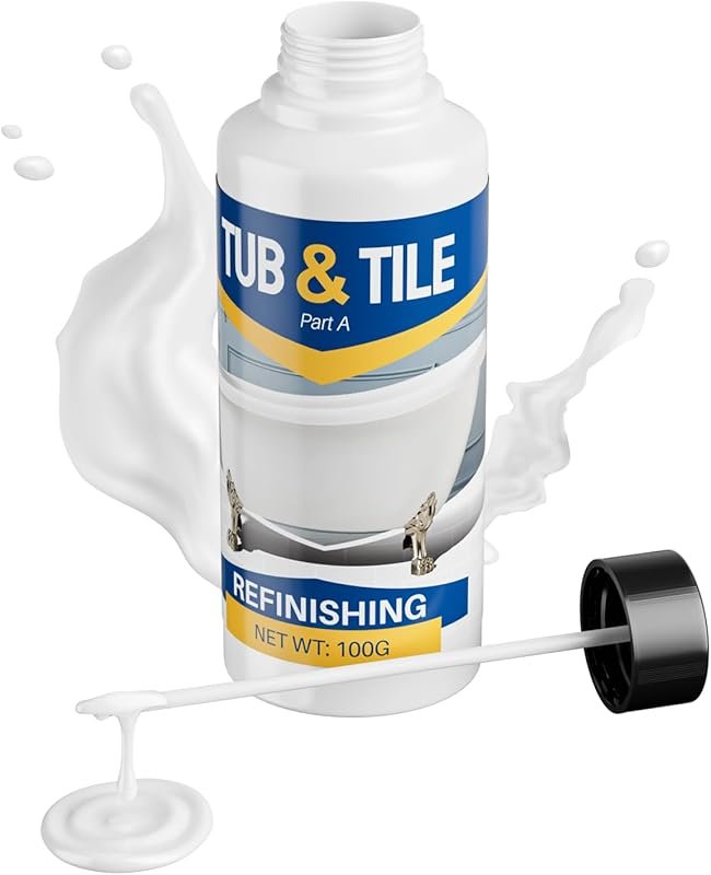 3.5oz High-Gloss White Touch Up Paint Kit for Bathroom Bathtubs, Tiles
