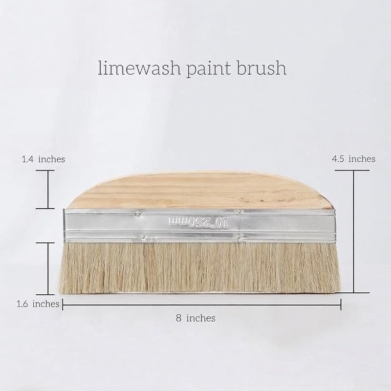 8-Inch Limewash Paint Brush with Natural Bristles for Brick, Walls, an