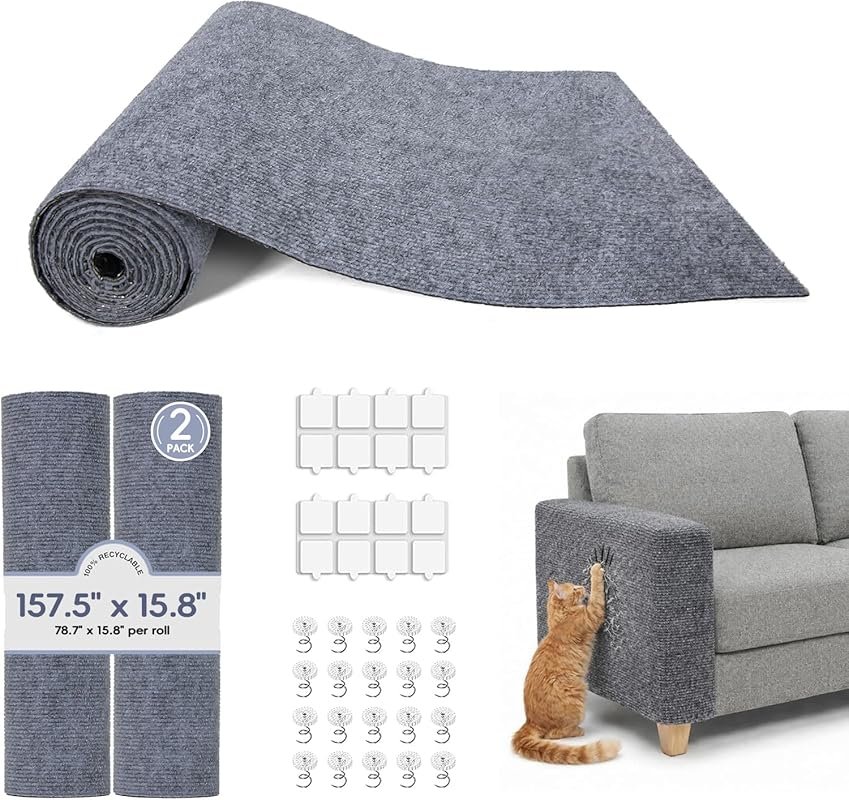 Self-Adhesive Cat Scratch Furniture Protector. Versatile Mat for Couch