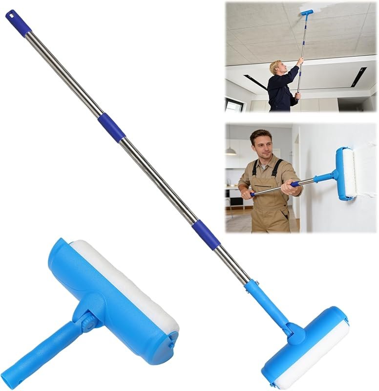 Ceiling Paint Roller Kit: 4-Foot Extension Pole, 9-Inch Roller, Splash