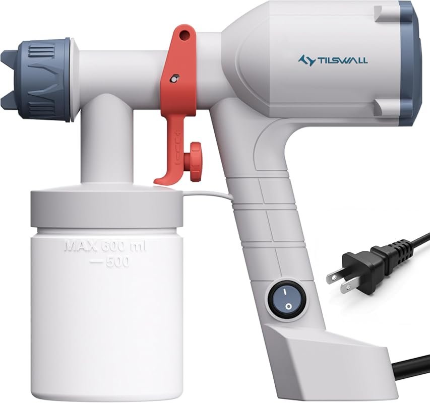 Tilswall Electric Paint Sprayer for Home Use, Easy to Clean, Featuring