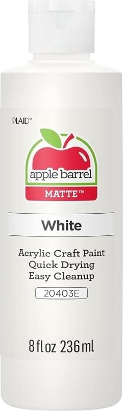 Apple Barrel 8‑Ounce Acrylic Paint – Assorted Colors Including White, 