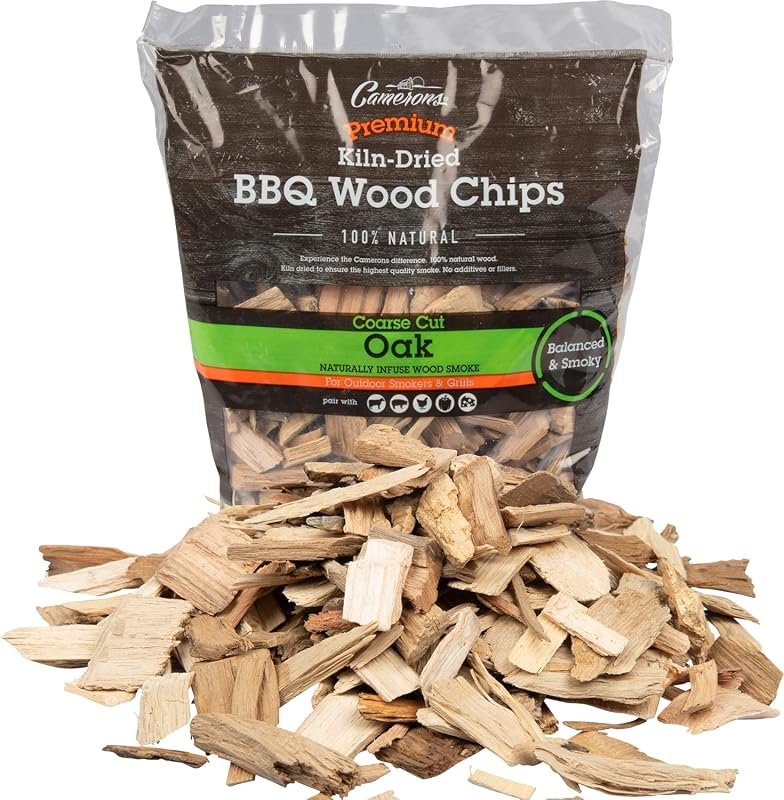 Camerons All‑Natural Oak BBQ Wood Chips – 260 cu in, 2 lb bag delivers