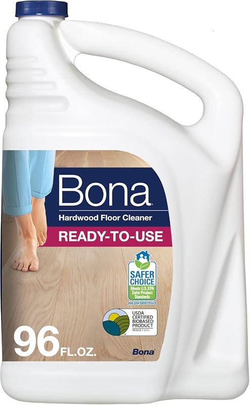 Bona Hardwood Floor Cleaner Refill, 96 fl oz, Unscented, residue‑free,