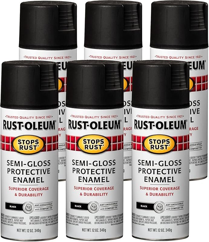 Rust-Oleum Stops Rust Spray Paint in Semi-Gloss Black for Metal Surfac
